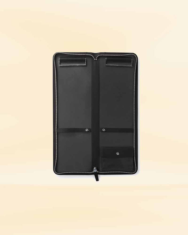 Protective leather tie storage bag USA style