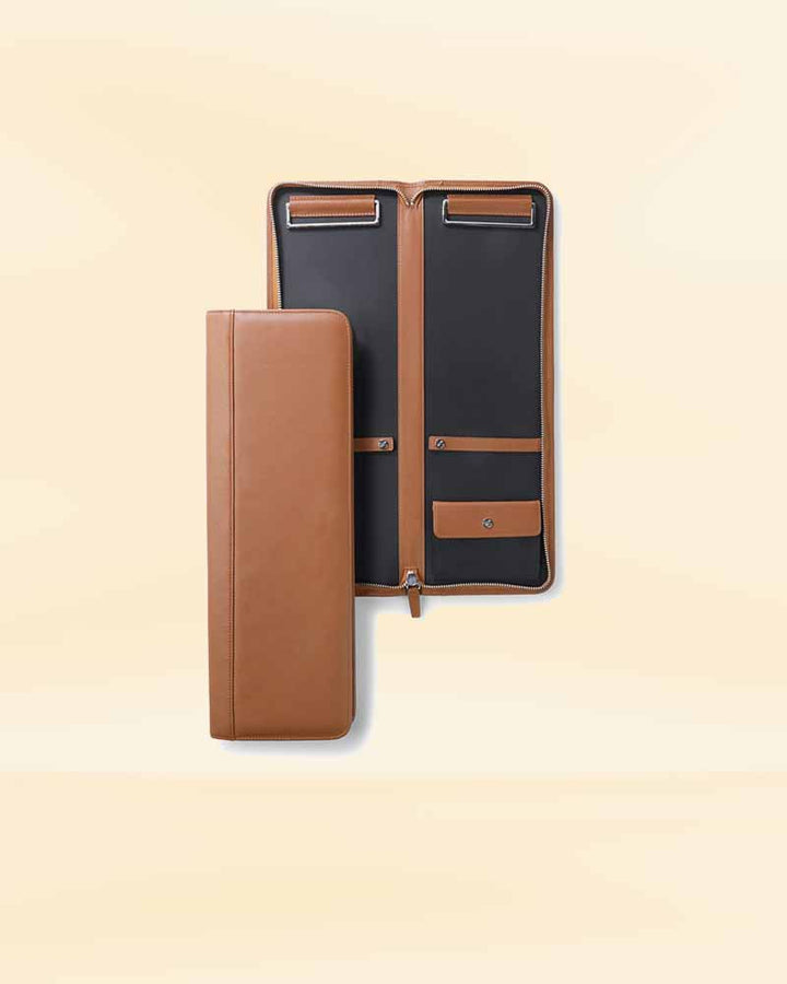 Compact leather tie carrier USA style
