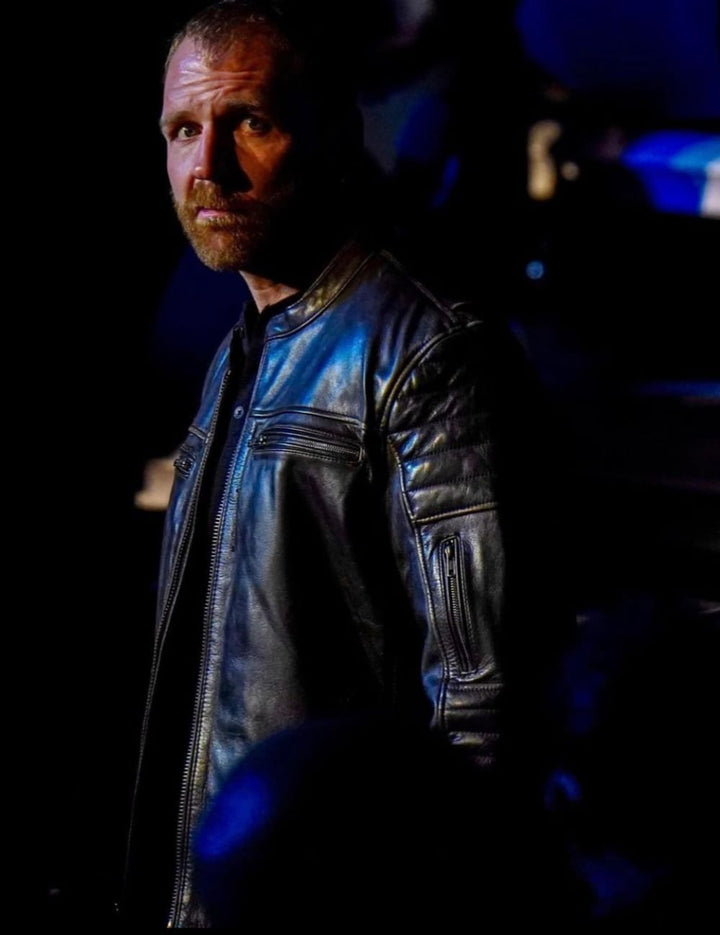 AEW superstar Jon Moxley dons a sleek black leather jacket on his return in UK style