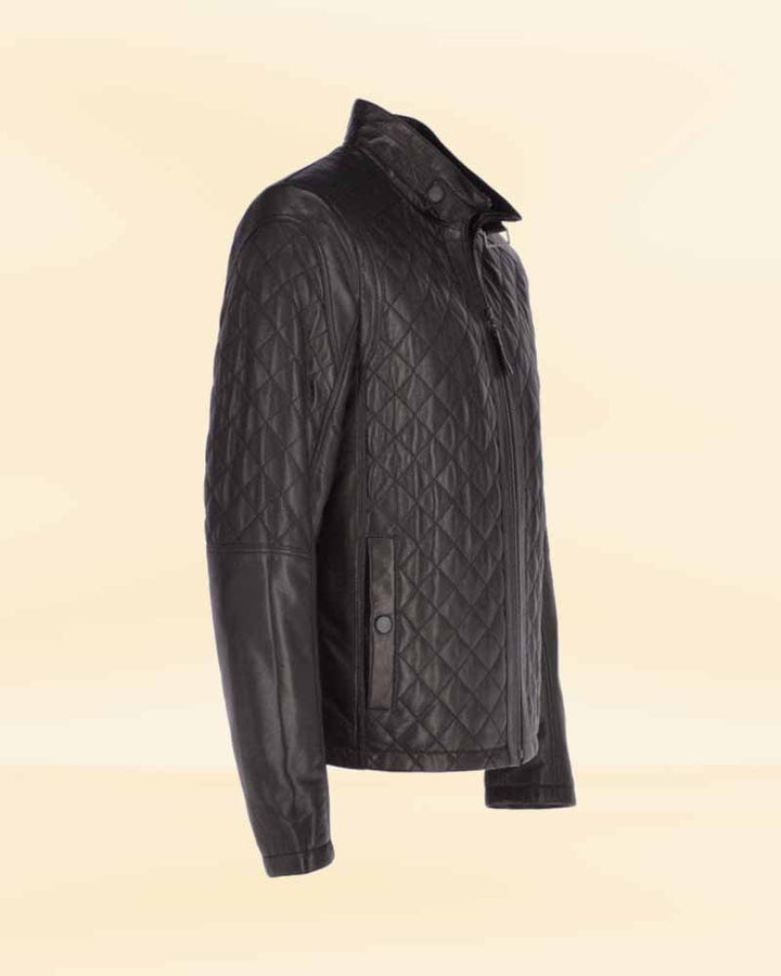 Classic leather jacket with a slim-fit design
