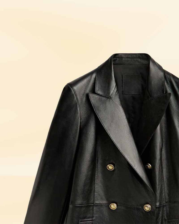 Stylish Nappa Leather Trench Coat for Women