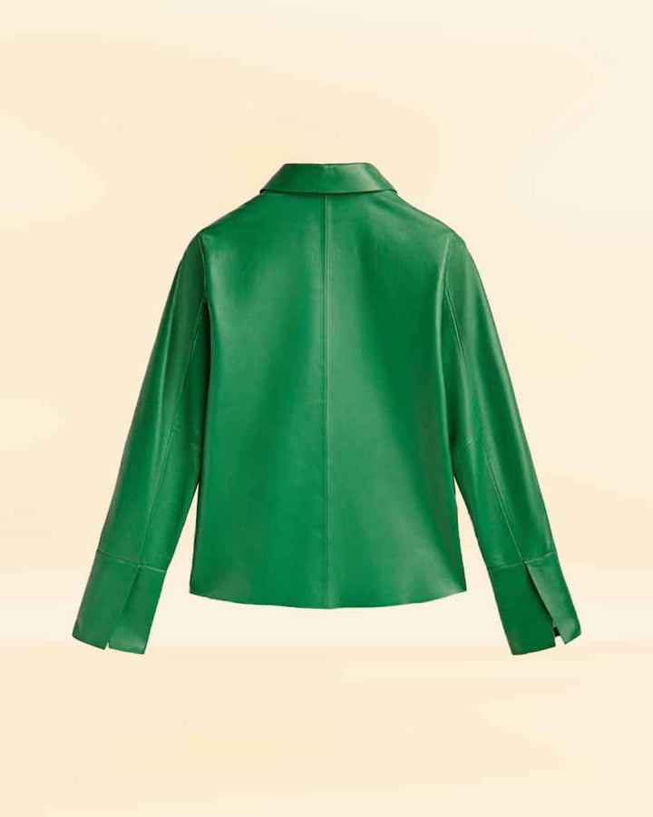 High-quality green Nappa leather shirt for the discerning customer