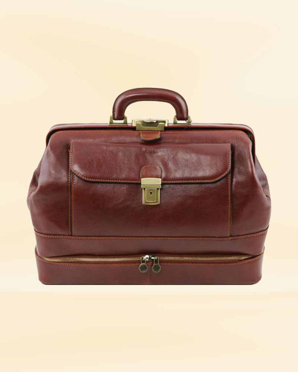 Premium Giotto leather doctor bag with multiple pockets for organization USA style
