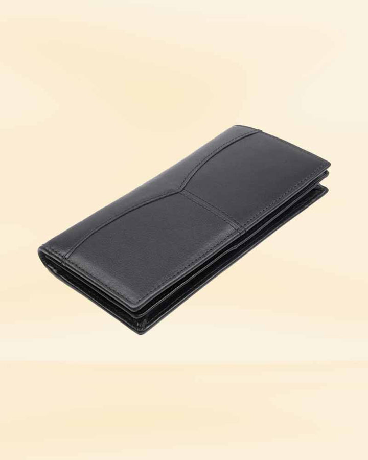 Handcrafted leather long wallet made in the USA