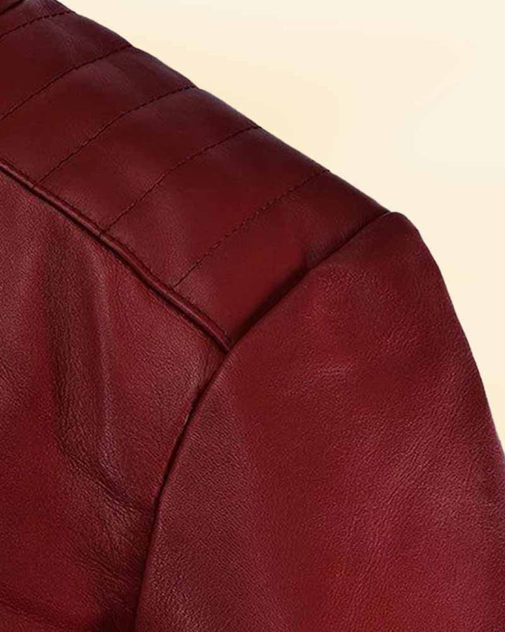 Women's Bold and Bright Red Leather Jacket