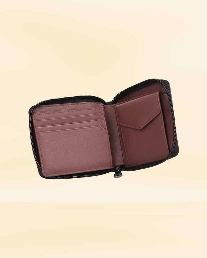 High-quality zip-around leather wallet for the discerning individual USA 