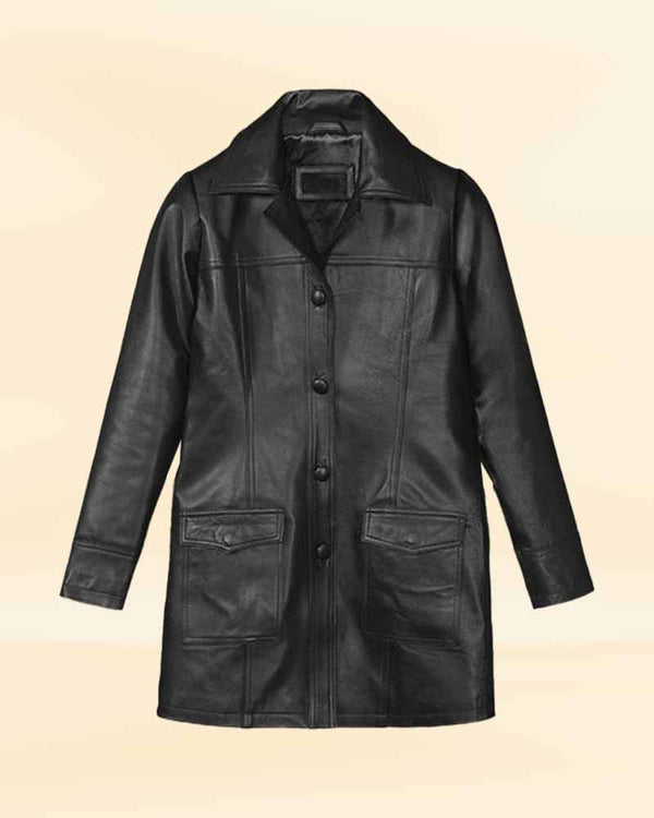 Classic and Chic Leather Trench Coat