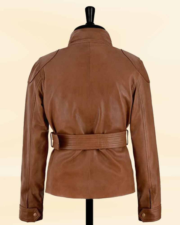 Classic brown leather jacket for everyday wear in USA