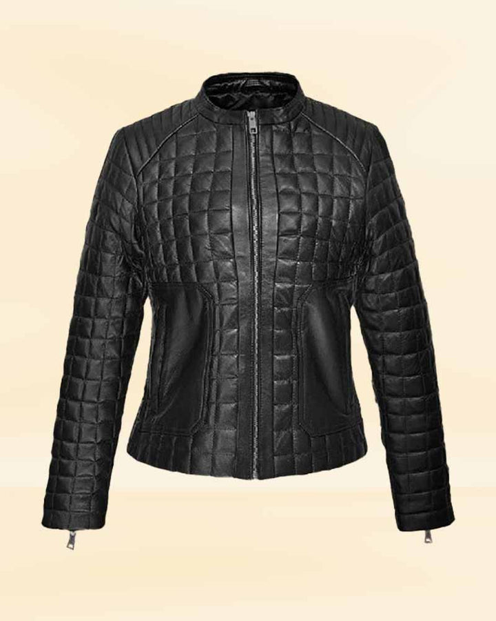 A Black Boxed Leather Jacket for Women - Versatile and Classy in USA