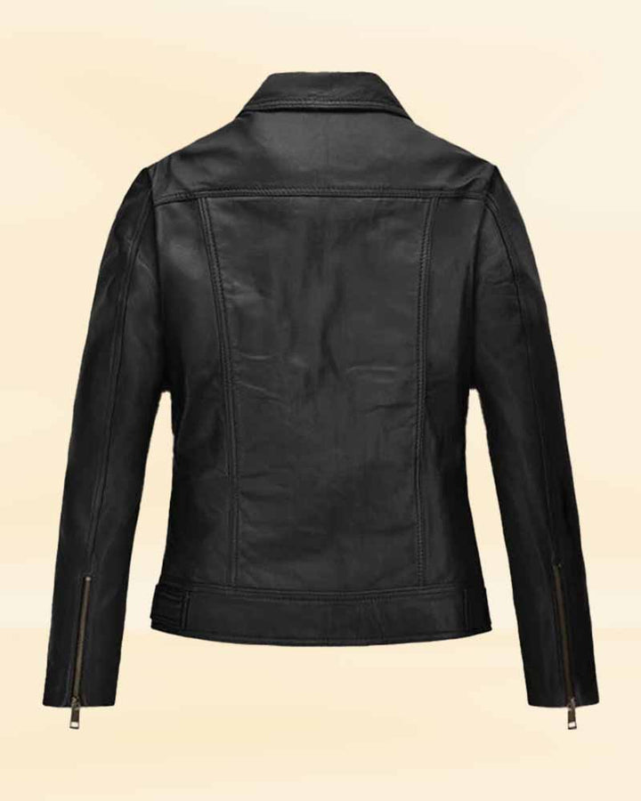 Women's black sheepskin leather jacket, a perfect blend of style and comfort in USA