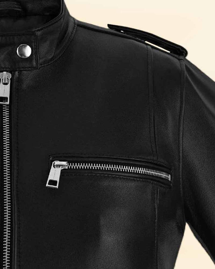 Women's leather jacket with a sleek Chic Rider style in USA