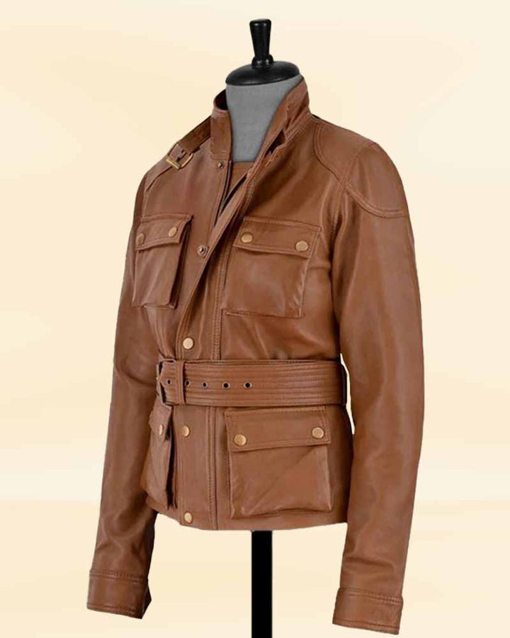 Elevate your style with a brown leather jacket in USA