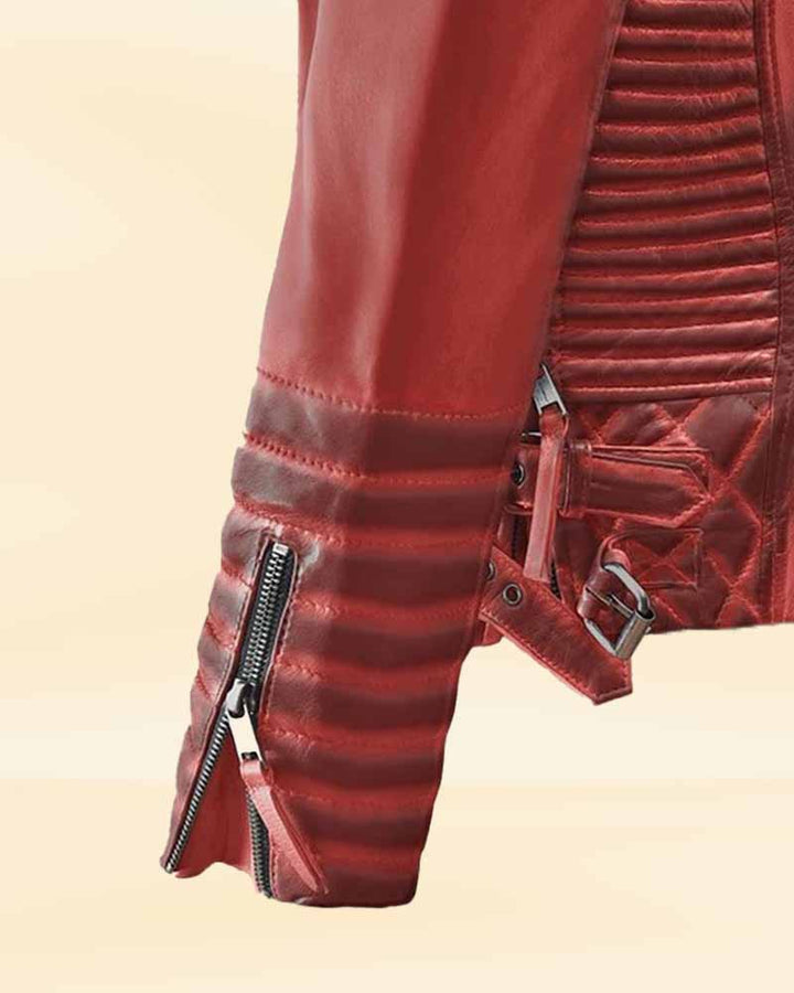 tylish burnt red leather jacket, a premium addition to your wardrobe