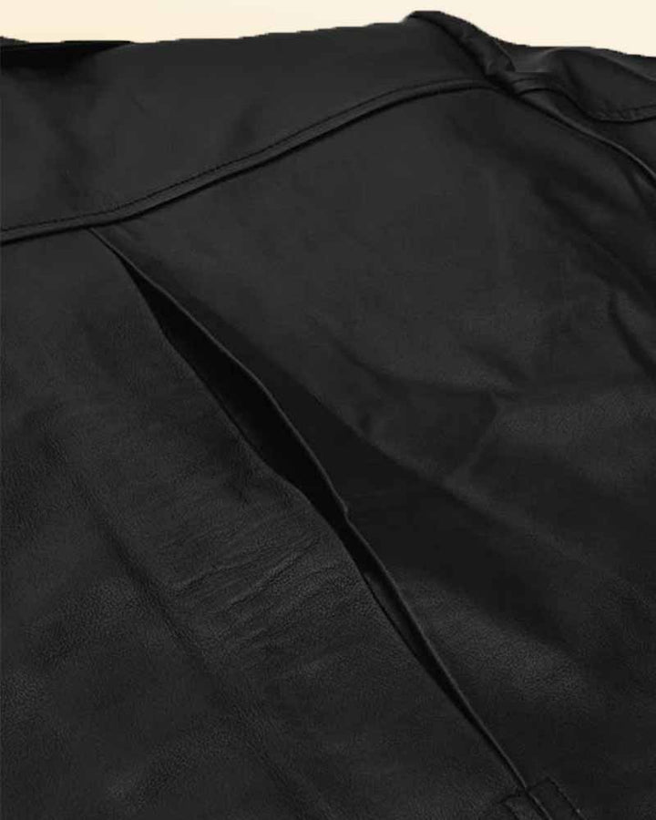 Luxurious premium black leather jacket for women in USA
