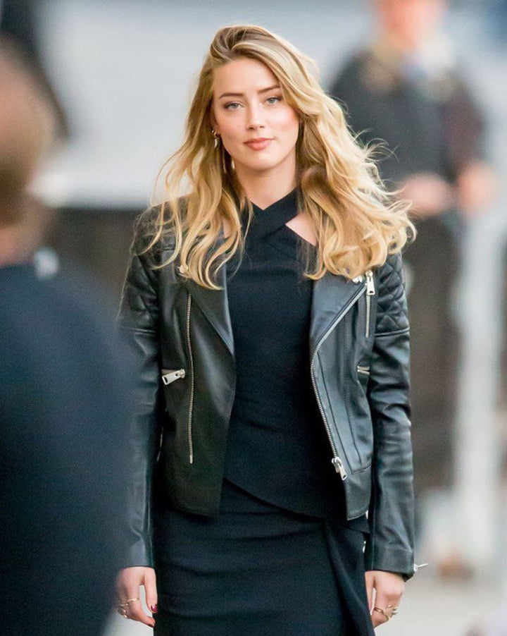 BLACK BIKER LEATHER JACKET
