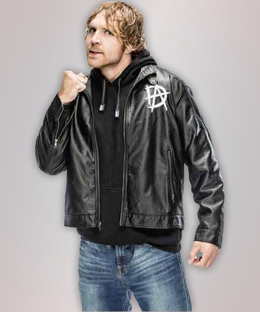 Buy Stylish Black Leather Jacket Worn By Dean Ambrose | Dean Ambrose Stylish Black Leather Jacket