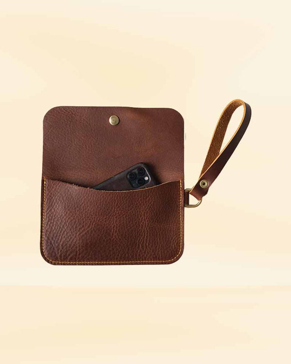 Functional black wristlet purse for daily use in USA