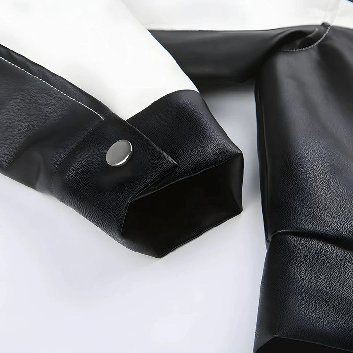Motorcycle-inspired cropped leather jacket in France market