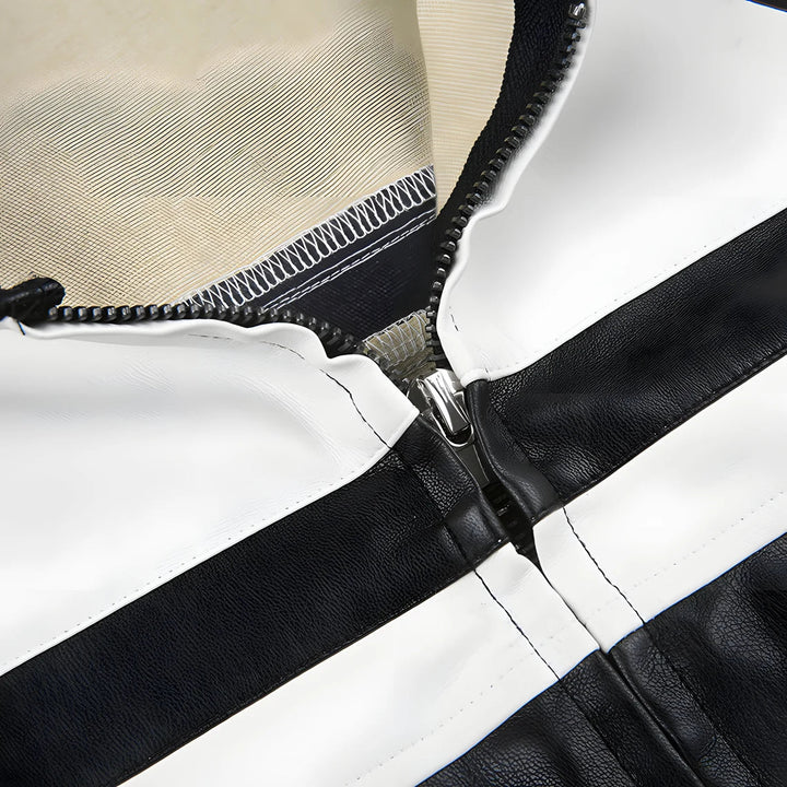 Tailored cropped motorcycle jacket in France market