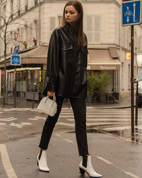 Midnight Rebel Vegan Leather Shirt USA style