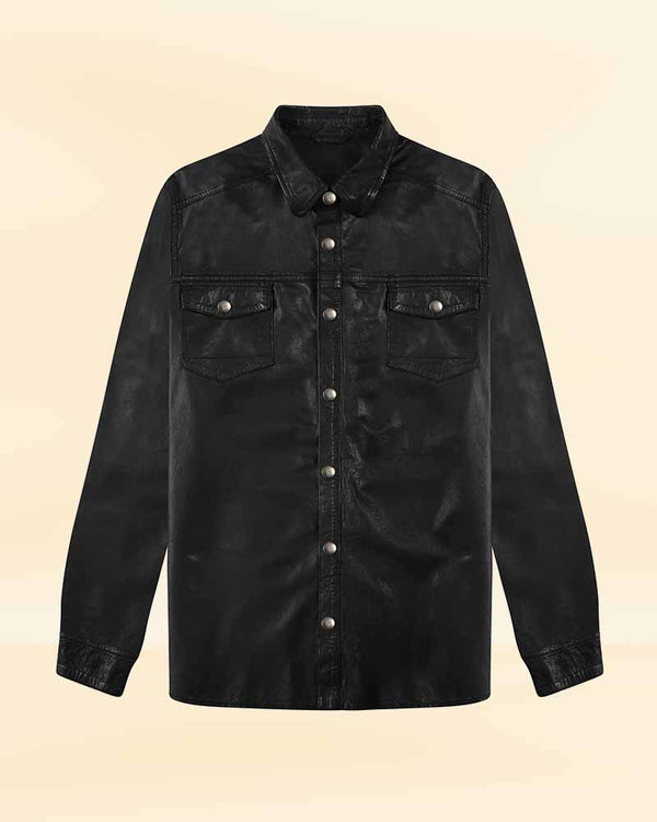 red cotton shirt with snap buttons USA style