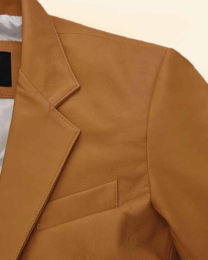 Leather jacket with a slim-fit design