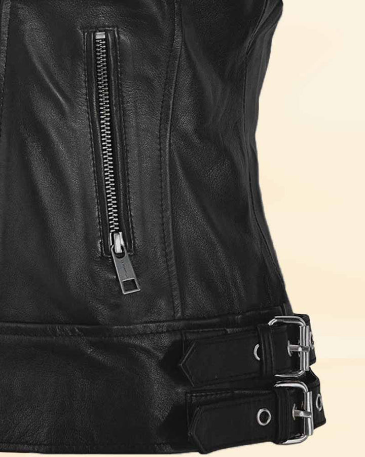 Elevate your style with this sleek and edgy leather jacket inspired by Ronda Rousey in UK market