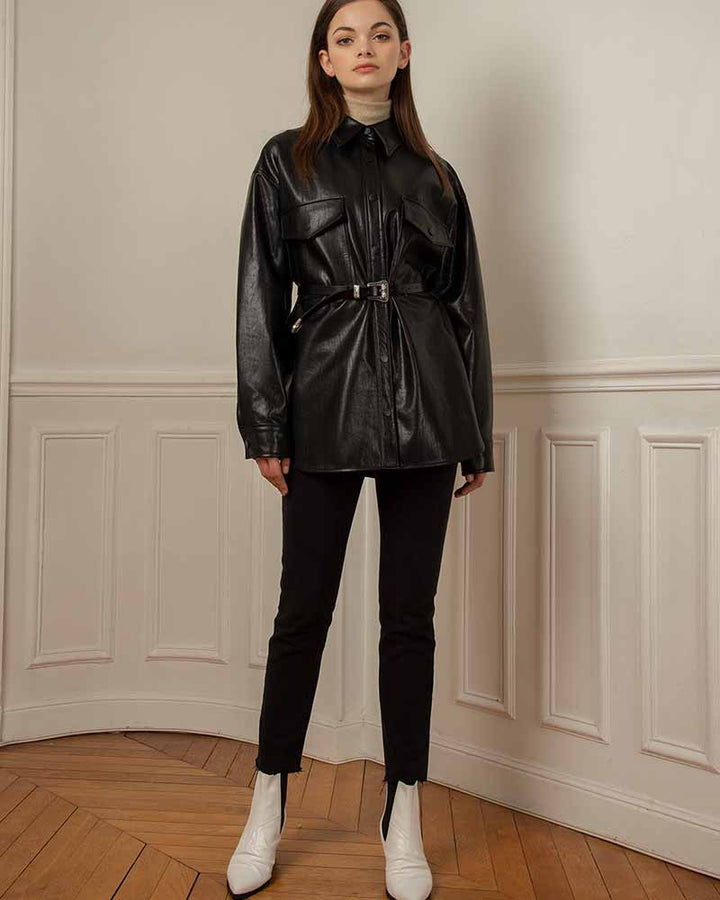 Cruelty-free leather shirt