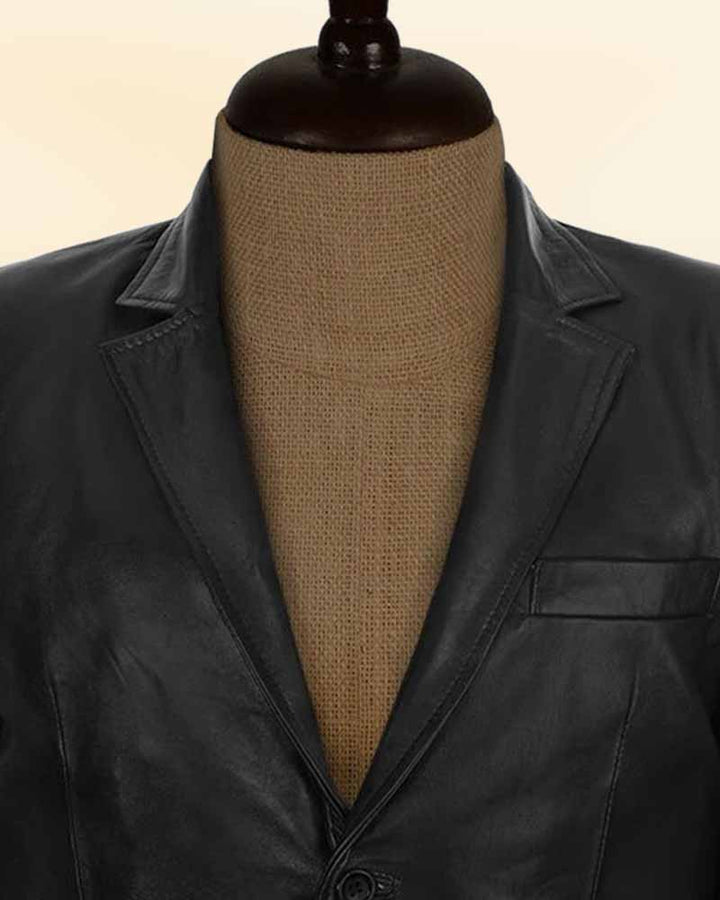 Dave Bautista Fashionable Leather Blazer Jacket in American style