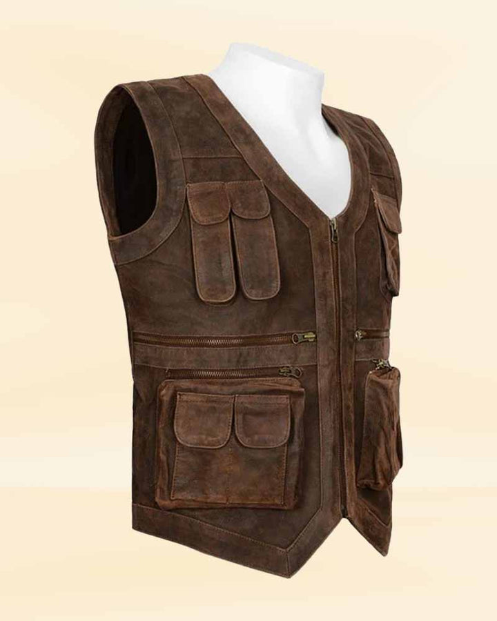 Men's Brown Armored Motorcycle Jacket