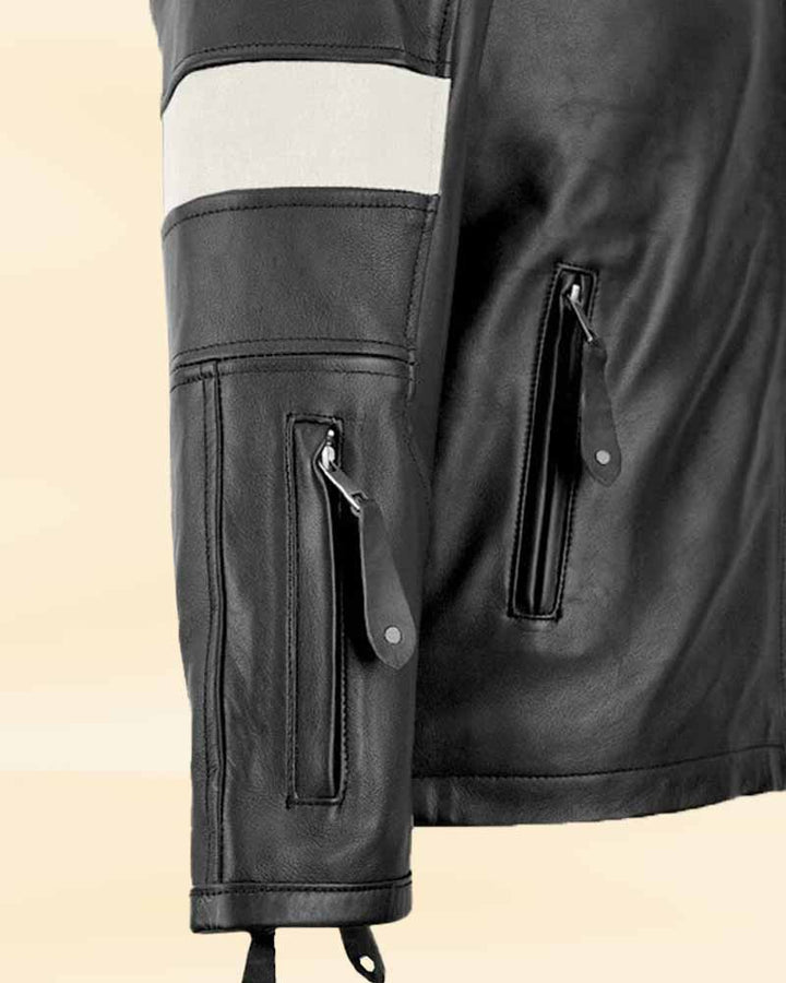 Own a piece of Hollywood style with this replica motorcycle leather jacket worn by Keanu Reeves in UK style