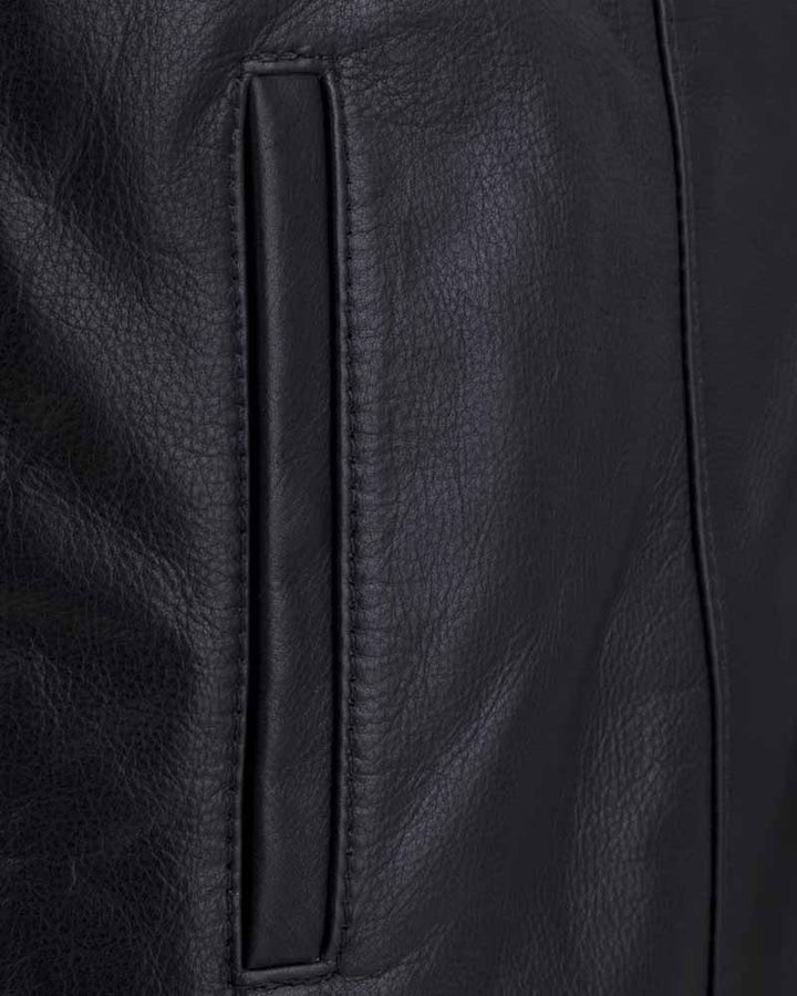 Edgy leather shirt with a textured finish