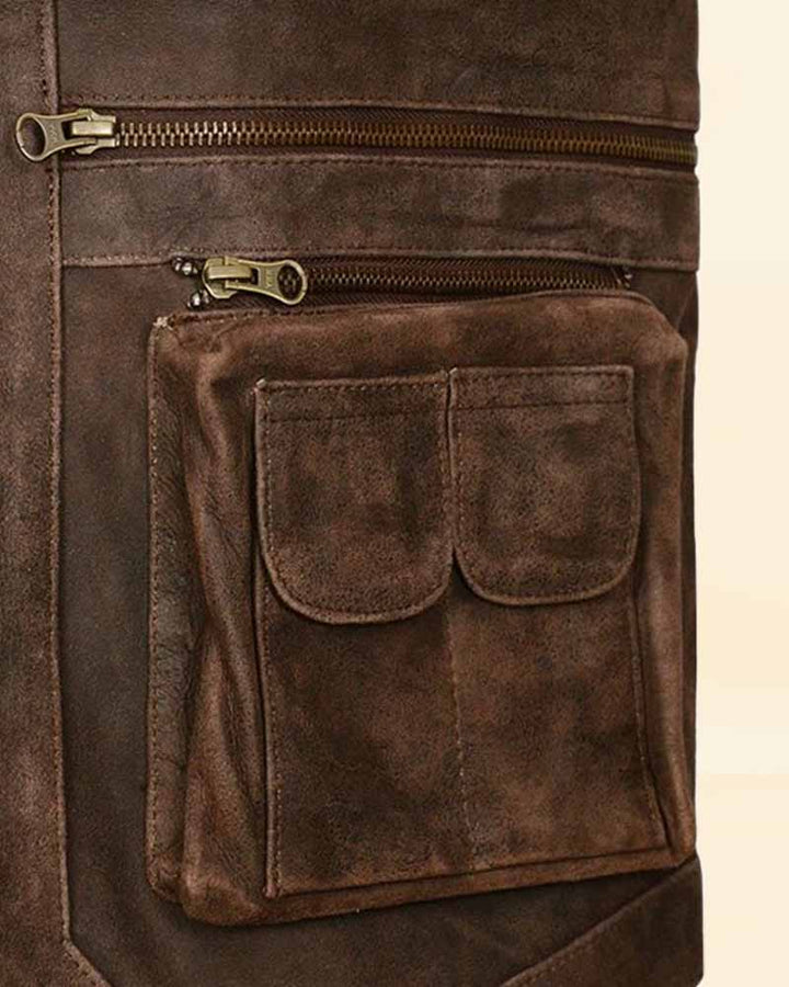 Fashionable Brown Biker Jacket with Armor