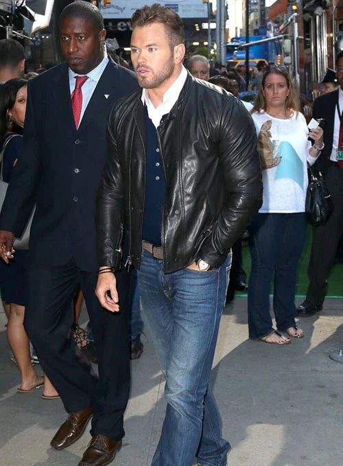 Buy Premium Black Leather Jacket Worn By Kellan Lutz | Kellan Lutz Premium Black Leather Jacket