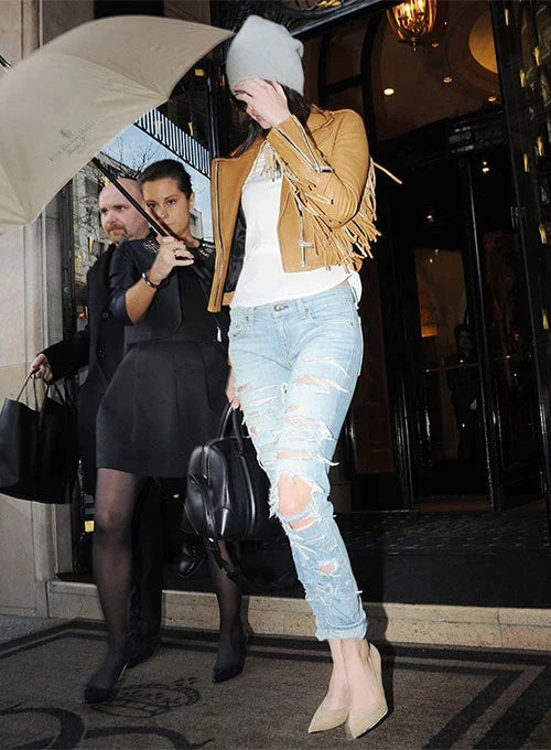 KENDALL JENNER COWBOY STYLE LEATHER JACKET