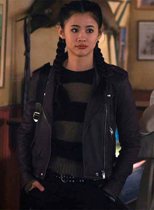 Buy Nancy Drew Black Leather Jacket Worn by Leah Lewis