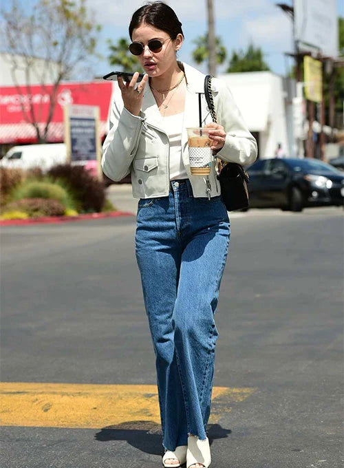 White leather jacket for women