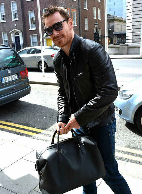 Buy Black Stylish Leather Jacket Worn by Michael Fassbender | Michael Fassbender Leather Jacket