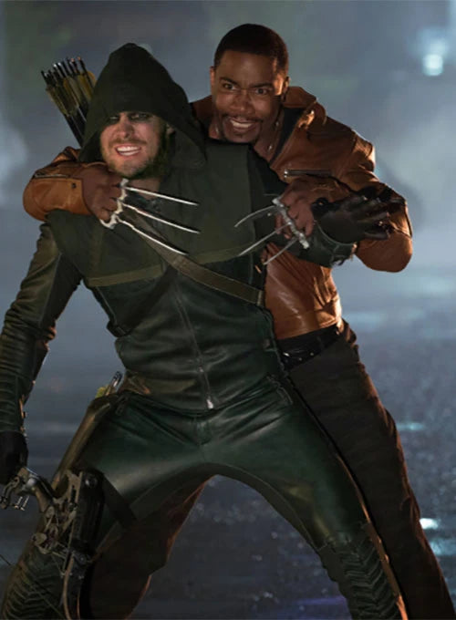 Michael Jai's iconic Bronze Tiger jacket, crafted from high-quality leather in United state style
