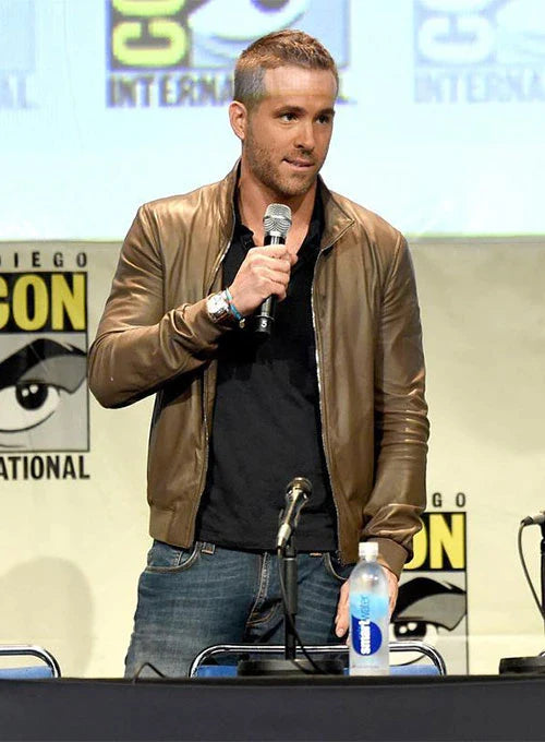 Buy Premium Brown Leather Jacket Worn By Ryan Reynolds | Ryan Reynolds Premium Brown Leather Jacket