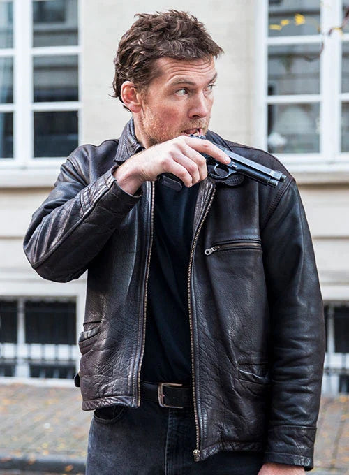 Sam Worthington Kidnapping Mr Heineken Leather Jacket in USA market
