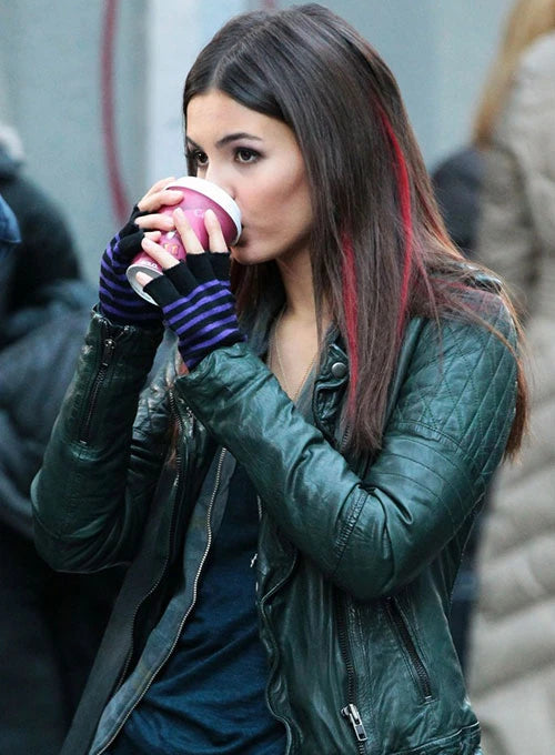 Upgrade your style with Victoria Justice's chic jacket in American style