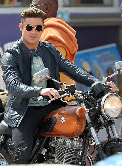 Get beach-ready with Zac Efron's Baywatch leather jacket in USA market